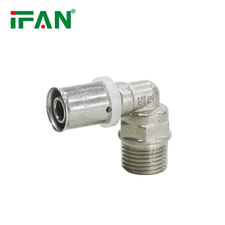 IFAN White Brass Press Fitting Male Threaded Tee